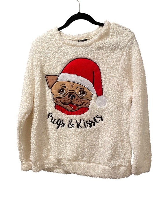 Kristin Nicole Tops - Kristen Nicole Pugs and Kisses Santa Hat Faux Fur Sweater Size Large NWT
